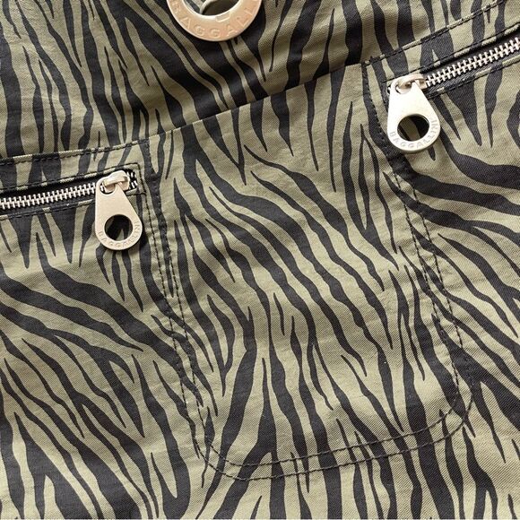 Baggallini Zebra Print Shoulder Bag Medium Two Straps Canvas Twist Lock Purse - Picture 8 of 12